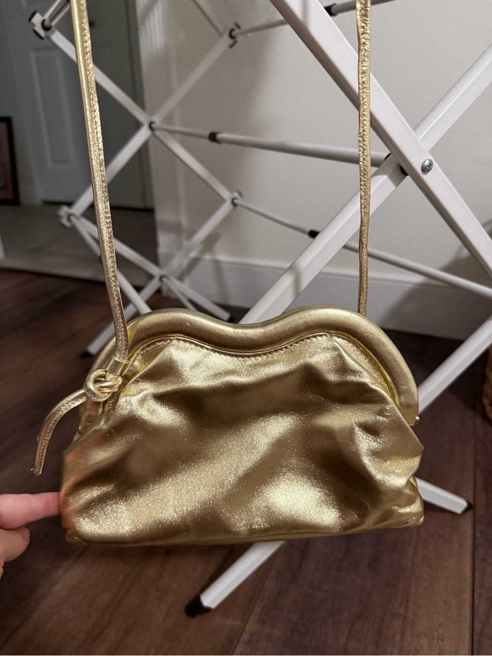 Mansur Gavriel Metallic Gold Mini Crossbody Bag